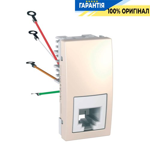 Розетка телефонная RJ-11. 1-м. Unica слоновая кость Schneider Electric MGU3.490.25