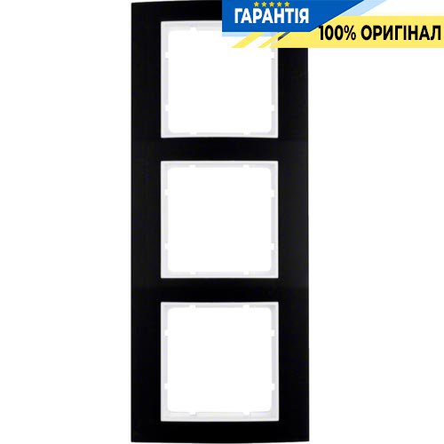 Рамка 3-а колекція B.3, колір «чорний / полярно білий матовий», Berker 10133025