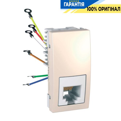 Розетка телефонная RJ-12. 1-м. Unica слоновая кость Schneider Electric MGU3.491.25