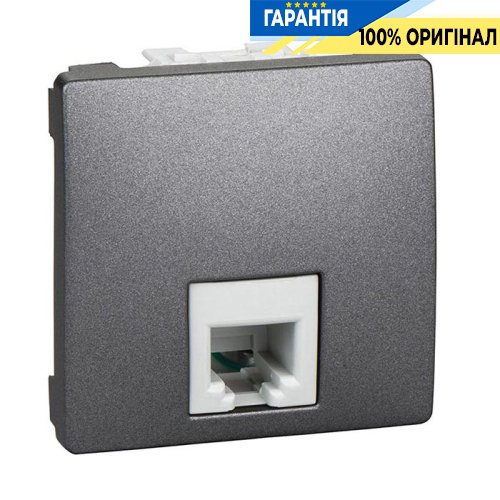 Розетка телефонная RJ-11. 2-м. Unica графит Schneider Electric MGU3.492.12