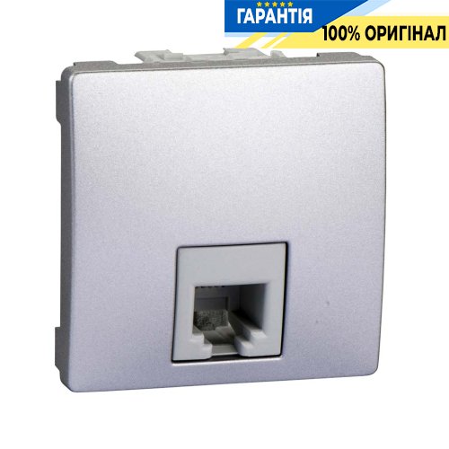Розетка телефонна RJ-11. 2-м. Schneider Electric Unica MGU3.492.30, Алюміній