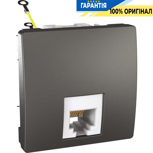Розетка телефонна RJ-12. 2-м. Schneider Electric Unica MGU3.497.12, Графіт