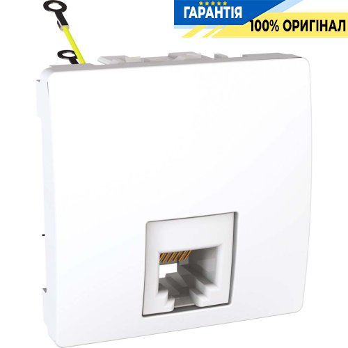 Розетка телефонна RJ-12. 2-м. Schneider Electric Unica MGU3.497.18, Білий