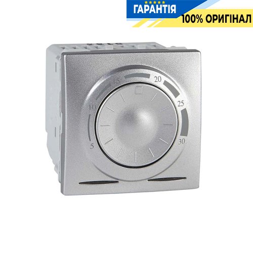 Терморегулятор комнатный 8А (+5, +30°С) 2-м. Unica алюминий Schneider Electric MGU3.501.30