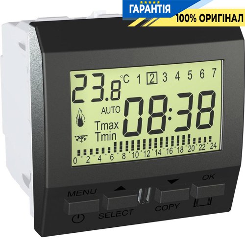 Терморегулятор многофункциональный Unica графит Schneider Electric MGU3.505.12