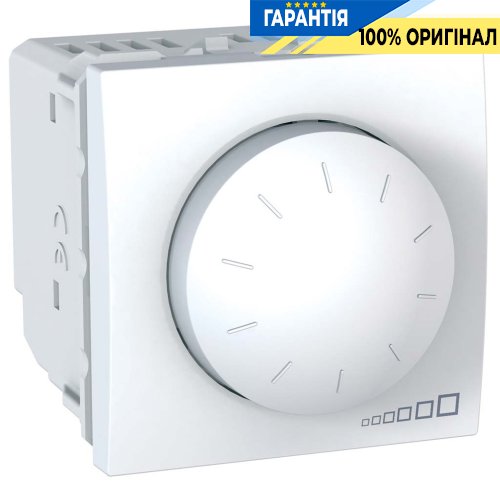 Димер (світлорегулятор) поворотно-натискний 400 Вт .2-м. Schneider Electric Unica MGU3.511.18, Білий