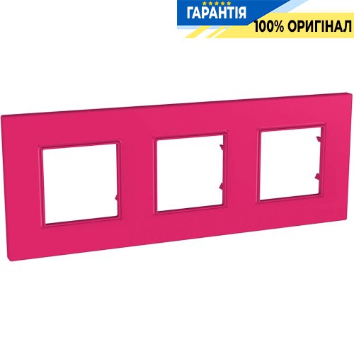 Рамка 3-я Unica Schneider Electric MGU4.706.27, «Quadro» цвет Lipstick