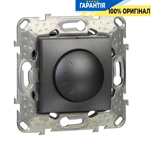 Димер поворотно-натискний універсальний (для LED) Schneider Electric Unica MGU5.513.12, графіт