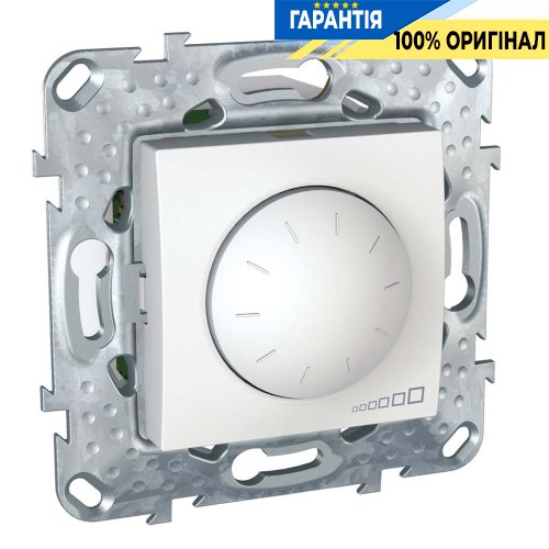 Димер поворотно-натискний універсальний (для LED) Unica Schneider Electric MGU5.513.18, білий