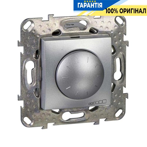 Димер поворотно-натискний універсальний (для LED) Unica Schneider Electric MGU5.513.30, алюміній