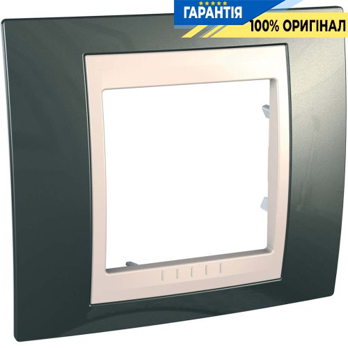 Рамка 1-а Schneider Electric Unica «Plus» MGU6.002.524, колір Слонова кістка / Шампань