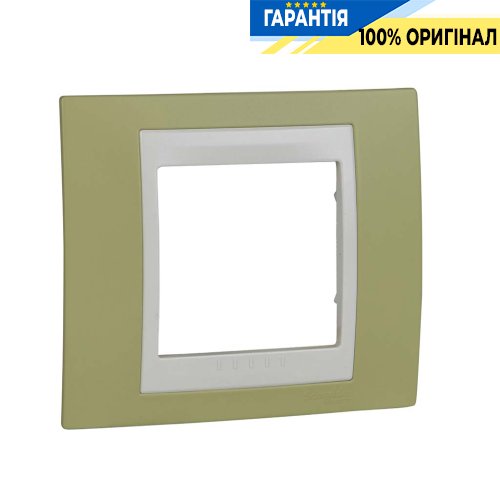 Рамка 1-я Schneider Electric MGU6.002.563 Unica «Plus», цвет слоновая кость / зеленое яблоко