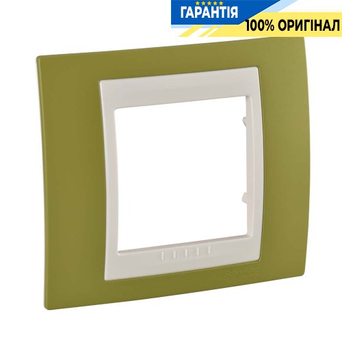 Рамка 1-я Schneider Electric MGU6.002.566 Unica «Plus», цвет Слоновая кость / Фисташковый