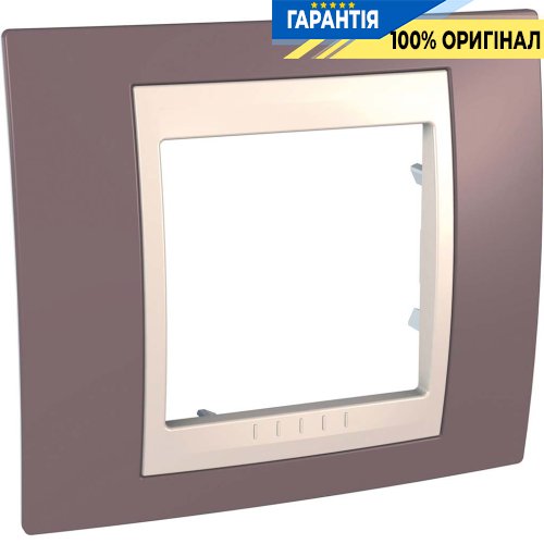 Рамка 1-а Schneider Electric Unica «Plus» MGU6.002.576, колір Слонова кістка / Ліловий