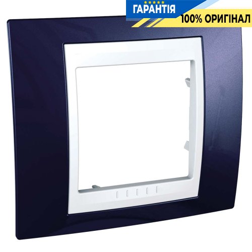 Рамка 1-я Schneider Electric MGU6.002.842 Unica «Plus», цвет Белый / Индиго