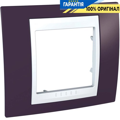 Рамка 1-я Schneider Electric MGU6.002.872 Unica «Plus», цвет белый/гранат