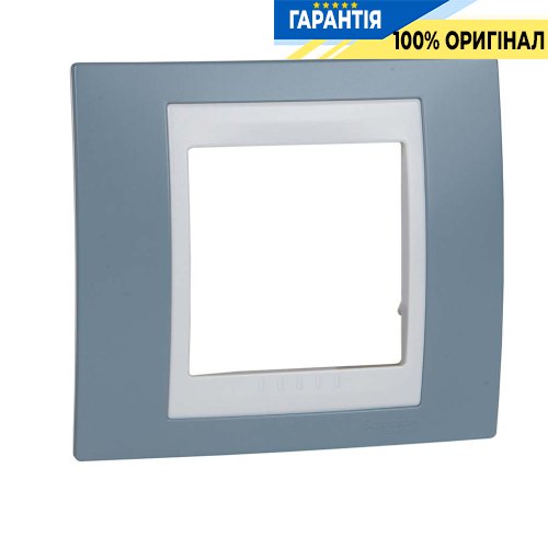 Рамка 1-я Schneider Electric MGU6.002.873 Unica «Plus», цвет Белый / Синий