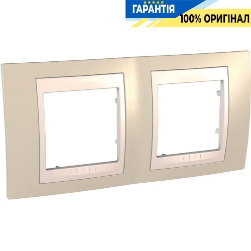 Рамка 2-а Schneider Electric Unica «Plus» MGU6.004.567, колір Слонова кістка / Піщаний