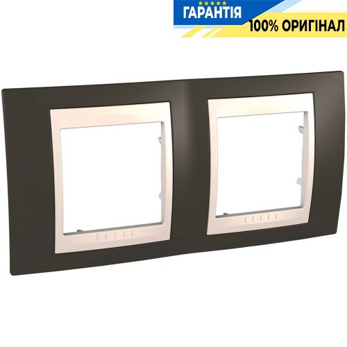Рамка 2-а Schneider Electric Unica «Plus» MGU6.004.571, колір Слонова кістка / Какао
