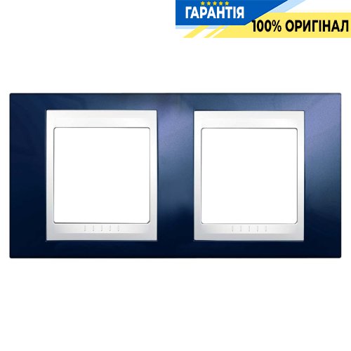 Рамка 2-а Schneider Electric Unica «Plus» MGU6.004.842, колір "Білий / Індиго"