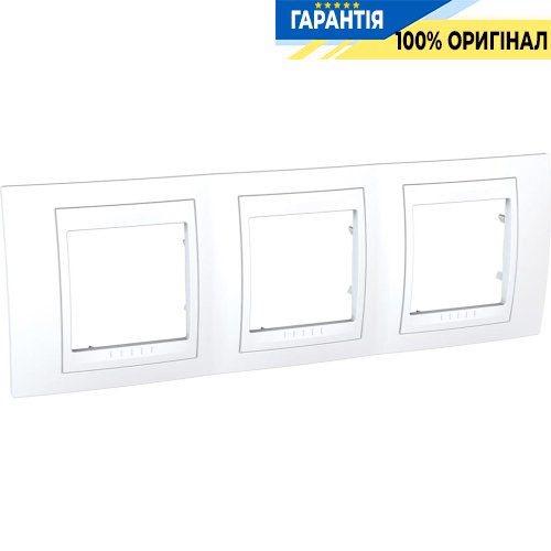 Рамка 3-я Schneider Electric MGU6.006.18 Unica «Plus», цвет Белый / Белый