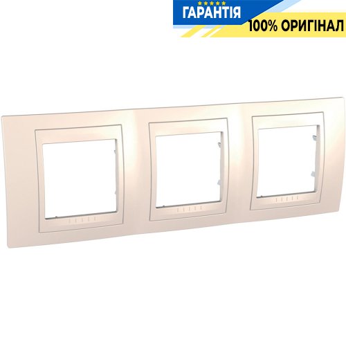Рамка 3-я Schneider Electric MGU6.006.25 Unica «Plus», цвет Слоновая кость / Слоновая кость