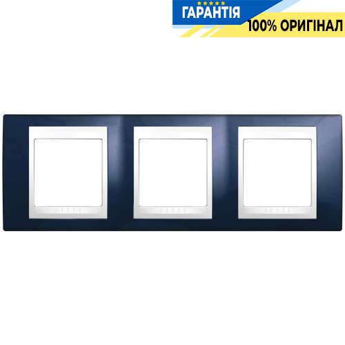 Рамка 3-я Schneider Electric MGU6.006.842 Unica «Plus», цвет Белый / Индиго