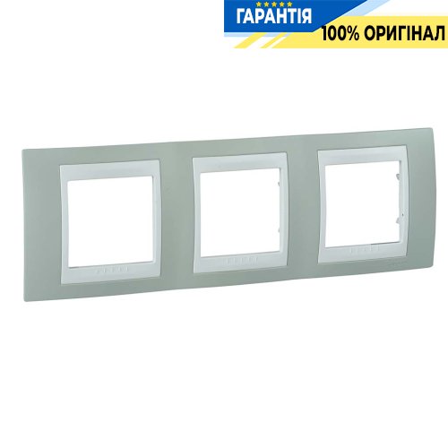 Рамка 3-я Schneider Electric MGU6.006.870 Unica «Plus», цвет Белый / Морская волна