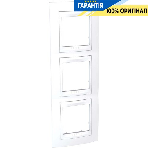 Рамка 3-а вертикальна Schneider Electric Unica «Plus» MGU6.006V.18, колір "Білий / Білий"