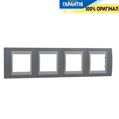 Рамка 4-я Schneider Electric MGU6.008.865 Unica «Plus», цвет Белый / Туманно-серый
