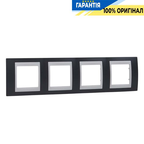 Рамка 4-я Schneider Electric MGU6.004.877 Unica «Plus», цвет Белый / Серо-зеленый