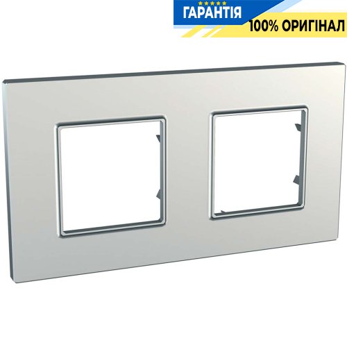 Рамка 2-а Unica Schneider Electric MGU6.704.55, «Quadro» колір "Срібло"