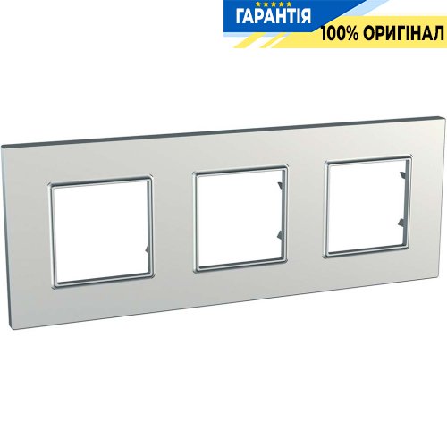 Рамка 3-я Unica Schneider Electric MGU6.706.55, «Quadro» цвет Серебро