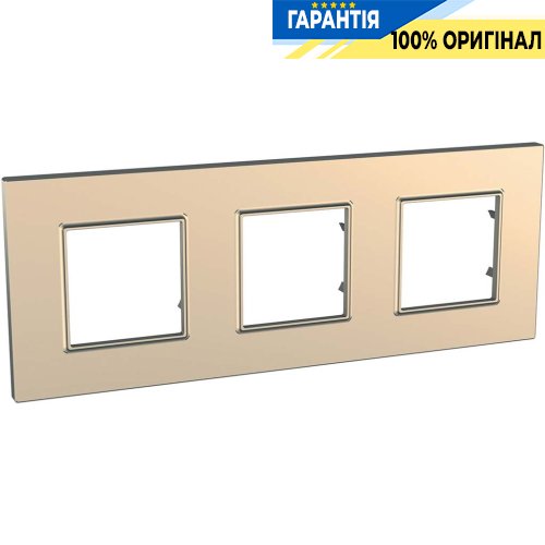 Рамка 3-а Unica Schneider Electric MGU6.706.56, «Quadro» цвет Медь
