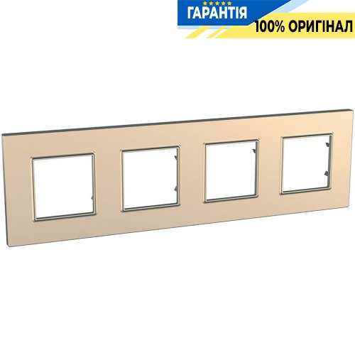 Рамка 4-а Unica Schneider Electric MGU6.708.56, «Quadro» цвет Медь