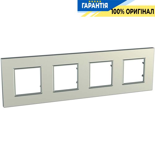 Рамка 4-а Unica Schneider Electric MGU6.708.57, «Quadro» колір "Титан"