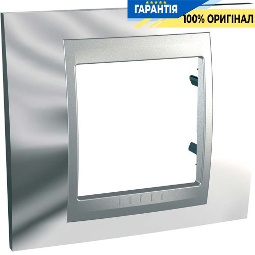 Рамка 1-я Unica Top металлическая, цвет глянцевый хром/алюминий Schneider Electric MGU66.002.010