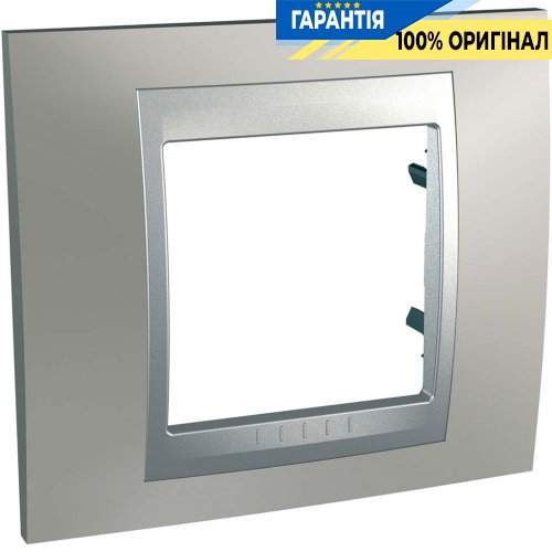 Рамка 1-я Unica Top металлическая, цвет - матовый никель / алюминий Schneider Electric MGU66.002.039