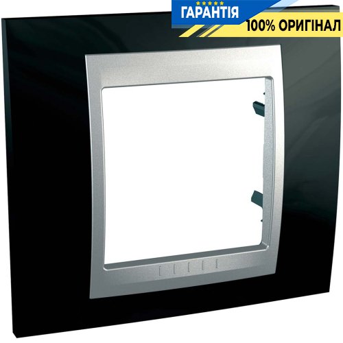 Рамка 1-а Unica Top металева, "глянсовий родій/алюміній" Schneider Electric MGU66.002.093