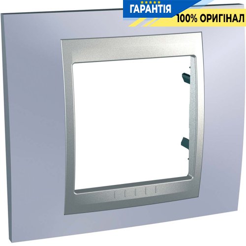 Рамка 1-а Unica Top "блакитний берил/алюміній" Schneider Electric MGU66.002.098