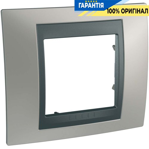 Рамка 1-а Unica Top "матовий нікель/графіт" Schneider Electric MGU66.002.239