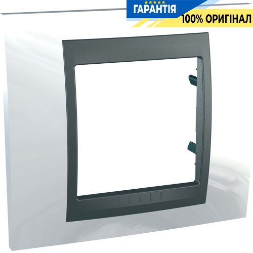 Рамка 1-а Unica Top "білосніжний/графіт" Schneider Electric MGU66.002.292
