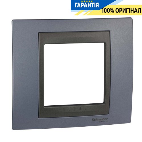 Рамка 1-а Unica Top "блакитний берил/графіт" Schneider Electric MGU66.002.298