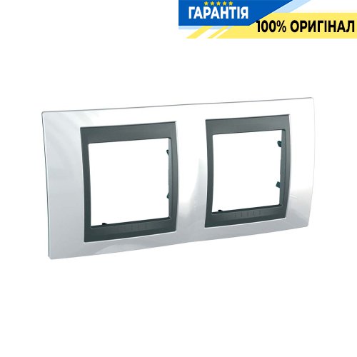 Рамка 2-а Unica Top "білосніжний/графіт" Schneider Electric MGU66.004.292