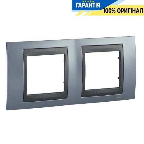 Рамка 2-а Unica Top "блакитний берил/графіт" Schneider Electric MGU66.004.298