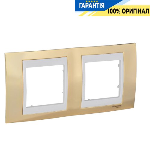 Рамка 2-а Unica Top "золото/слонова кістка" Schneider Electric MGU66.004.504