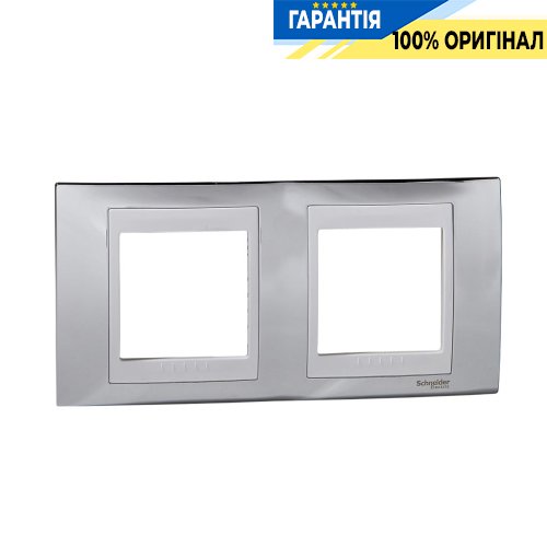 Рамка 2-я Unica Top глянцевый хром/белый Schneider Electric MGU66.004.810