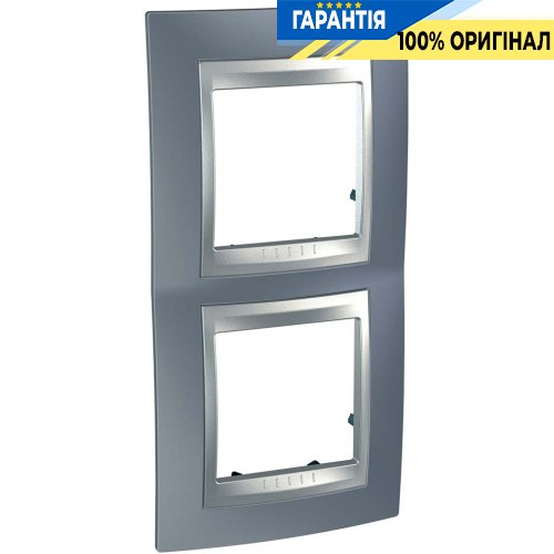 Рамка 2-я верт. Unica Top металлик/алюминий Schneider Electric MGU66.004V.097