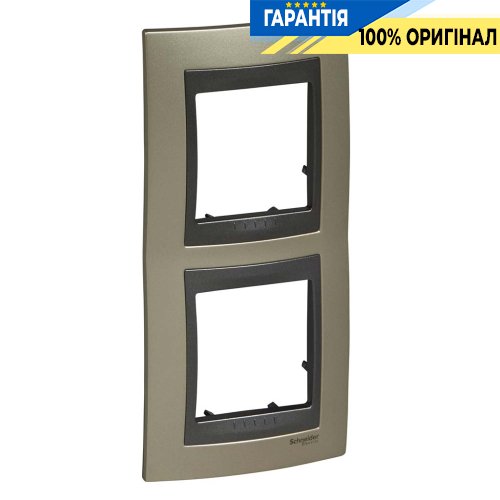 Рамка 2-я верт. Unica Top титан/графит Schneider Electric MGU66.004V.295
