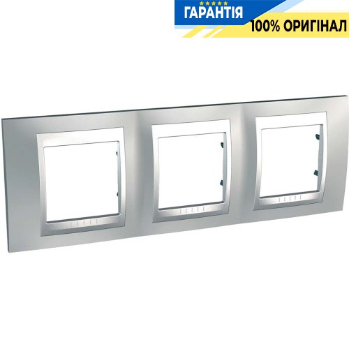 Рамка 3-а Unica Top металева, "матовий хром/алюміній" Schneider Electric MGU66.006.038